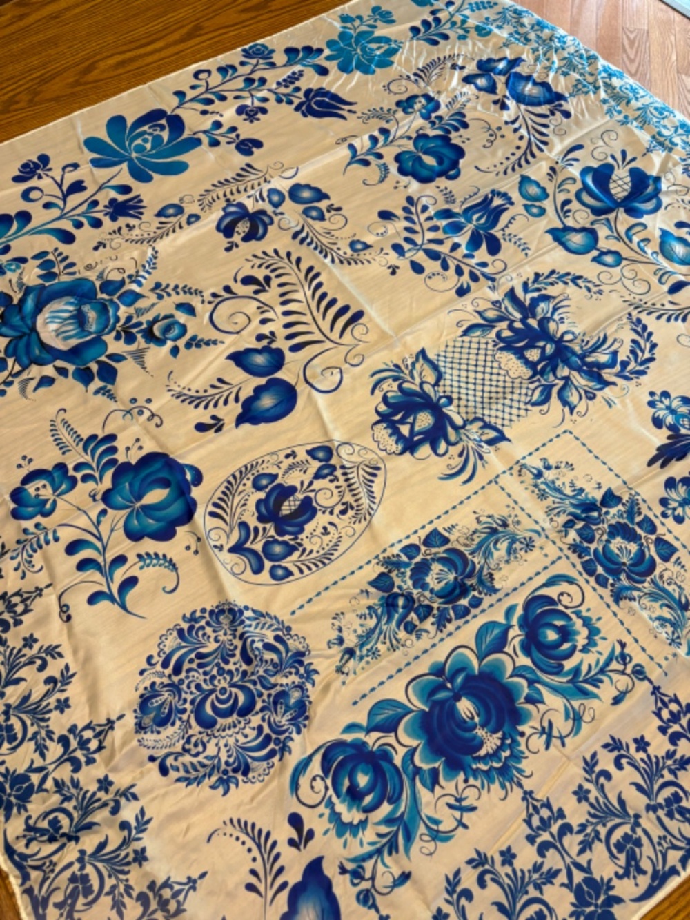 Johnny Was Farrow Scarf - Blue and Ivory - Picture 3 of 11